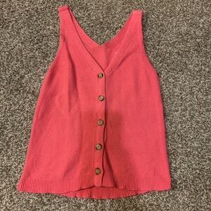 Loft - Women’s Pink Knit Sleeveless Top